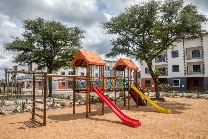 Boulder Hills Estate playground installation in Block 10, Gaborone, Botswana
