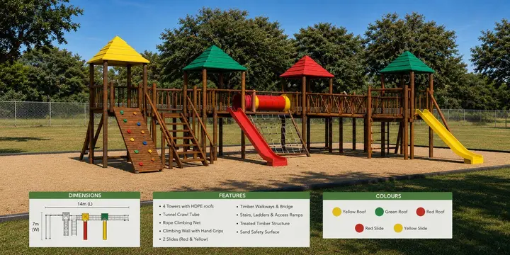 Custom Wooden Jungle Gym and Safety Surface — — work in progress in Location to be confirmed